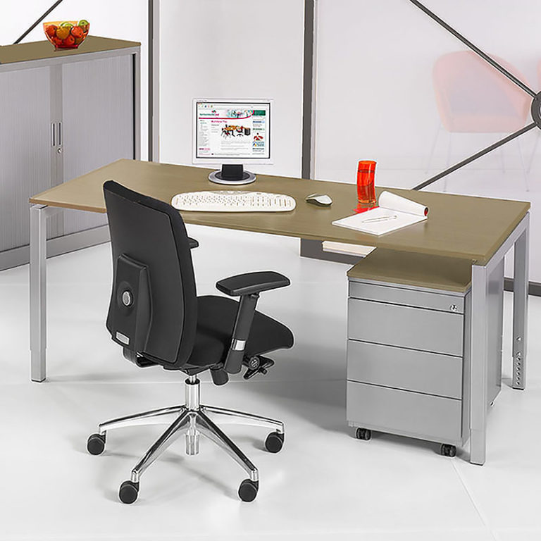 SIMAD 4P Bureau Frame Aluminium Blad Halifax; Kantoortafel SIMAD-4P