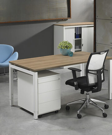 SIMAD 4P Bureau Frame Wit Blad Robson Eiken; Kantoortafel SIMAD-4P